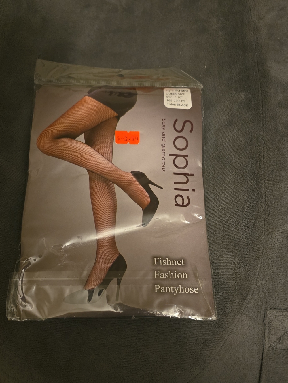 Sophia Black Fishnet Fashion Pantyhose - Women's Hosiery